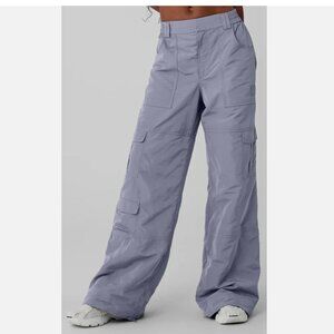 ALO Yoga High-Waist Ski-Moto Puffer Pant Fog Grey/Blue Size Small